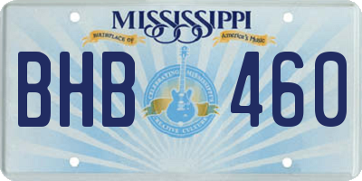 MS license plate BHB460