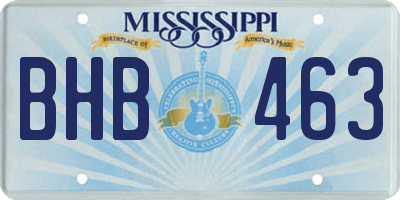 MS license plate BHB463