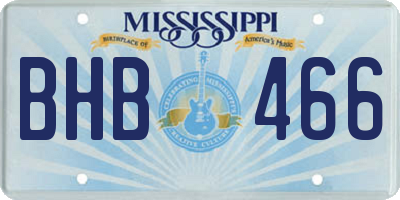 MS license plate BHB466
