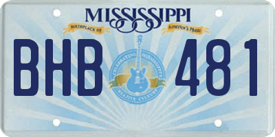 MS license plate BHB481