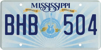 MS license plate BHB504