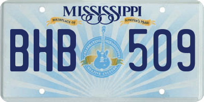 MS license plate BHB509