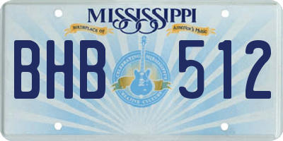 MS license plate BHB512