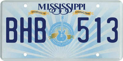 MS license plate BHB513