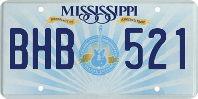 MS license plate BHB521