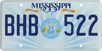 MS license plate BHB522