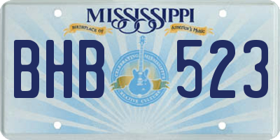 MS license plate BHB523