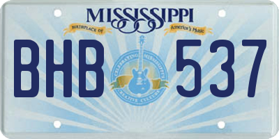 MS license plate BHB537