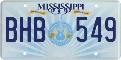 MS license plate BHB549