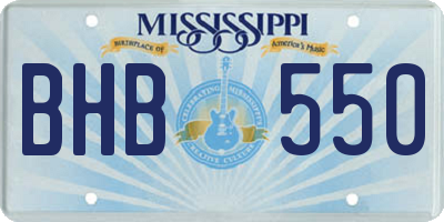 MS license plate BHB550