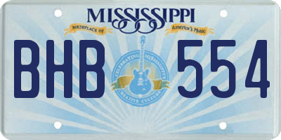 MS license plate BHB554