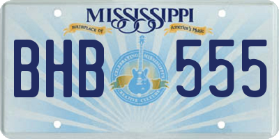 MS license plate BHB555