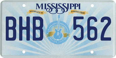 MS license plate BHB562