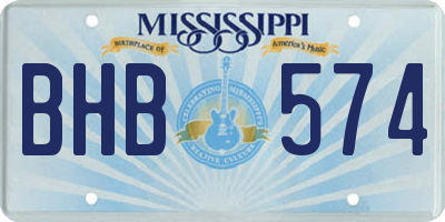 MS license plate BHB574