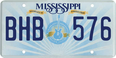 MS license plate BHB576