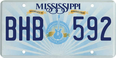 MS license plate BHB592