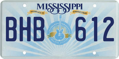 MS license plate BHB612