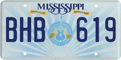 MS license plate BHB619