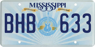 MS license plate BHB633