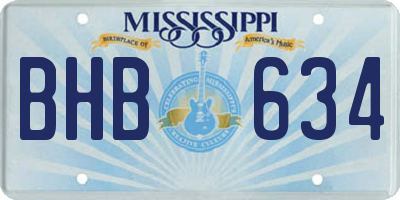 MS license plate BHB634