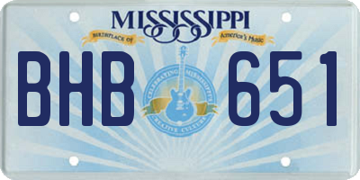 MS license plate BHB651