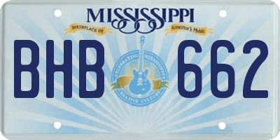 MS license plate BHB662