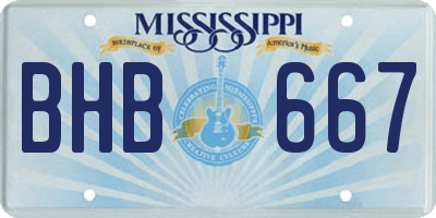 MS license plate BHB667