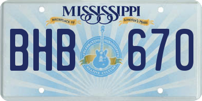MS license plate BHB670
