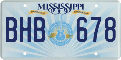 MS license plate BHB678