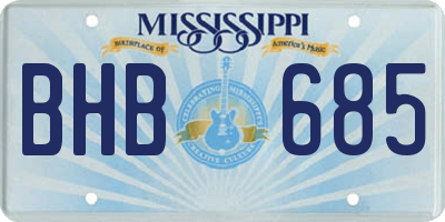 MS license plate BHB685