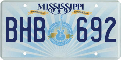 MS license plate BHB692