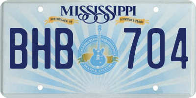 MS license plate BHB704