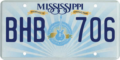 MS license plate BHB706