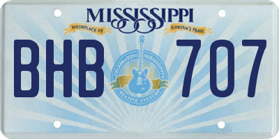MS license plate BHB707