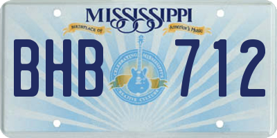 MS license plate BHB712