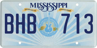 MS license plate BHB713