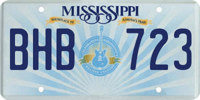 MS license plate BHB723