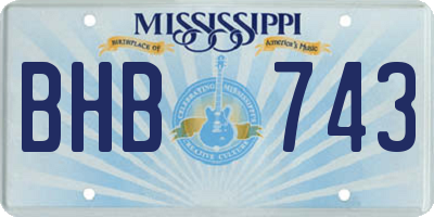 MS license plate BHB743
