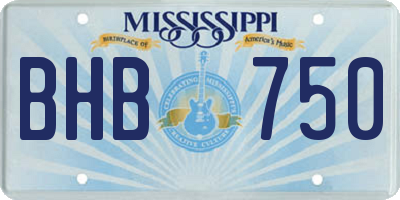 MS license plate BHB750