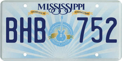 MS license plate BHB752