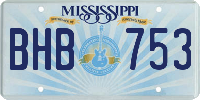MS license plate BHB753