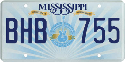 MS license plate BHB755