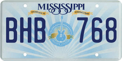 MS license plate BHB768