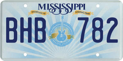 MS license plate BHB782