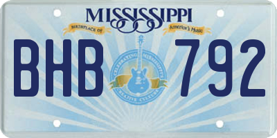 MS license plate BHB792