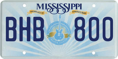 MS license plate BHB800