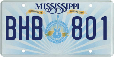 MS license plate BHB801