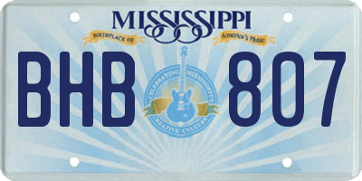 MS license plate BHB807