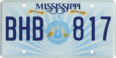 MS license plate BHB817