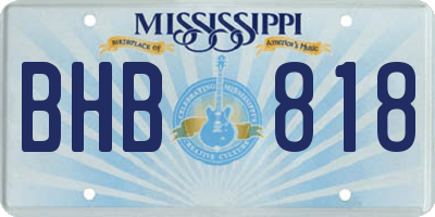 MS license plate BHB818